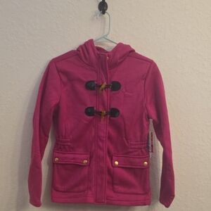 NWT Kids Pink Toggle Coat With Zipper And Pockets